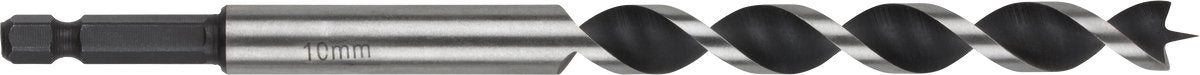 Wolfcraft – 10-mm-Schlangenbohrer für Holzbalken – 165 mm – Holzbohrer mit Sechskantschaft – Sechskant – 7133000