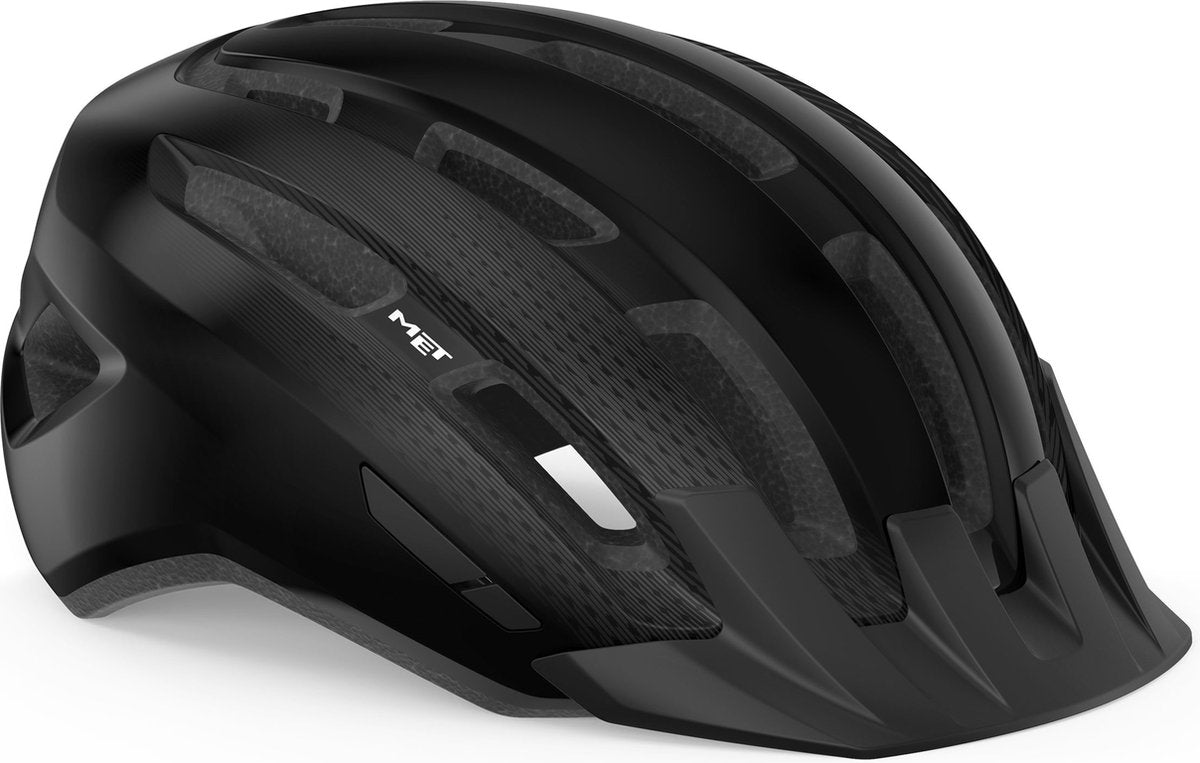 Mit Downtown Fahrradhelm Herren Damen – Fahrradhelm Rennrad Erwachsene – E-Bike – Trekking – Größe M L (58-61cm) – Schwarz glänzend (Schwarz)