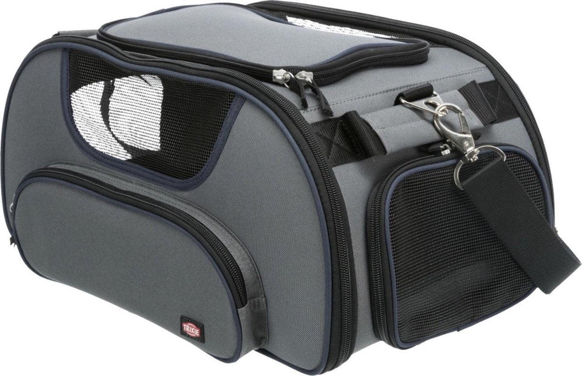 Trixie Hundetasche Flugzeugtasche Flügel grau schwarz