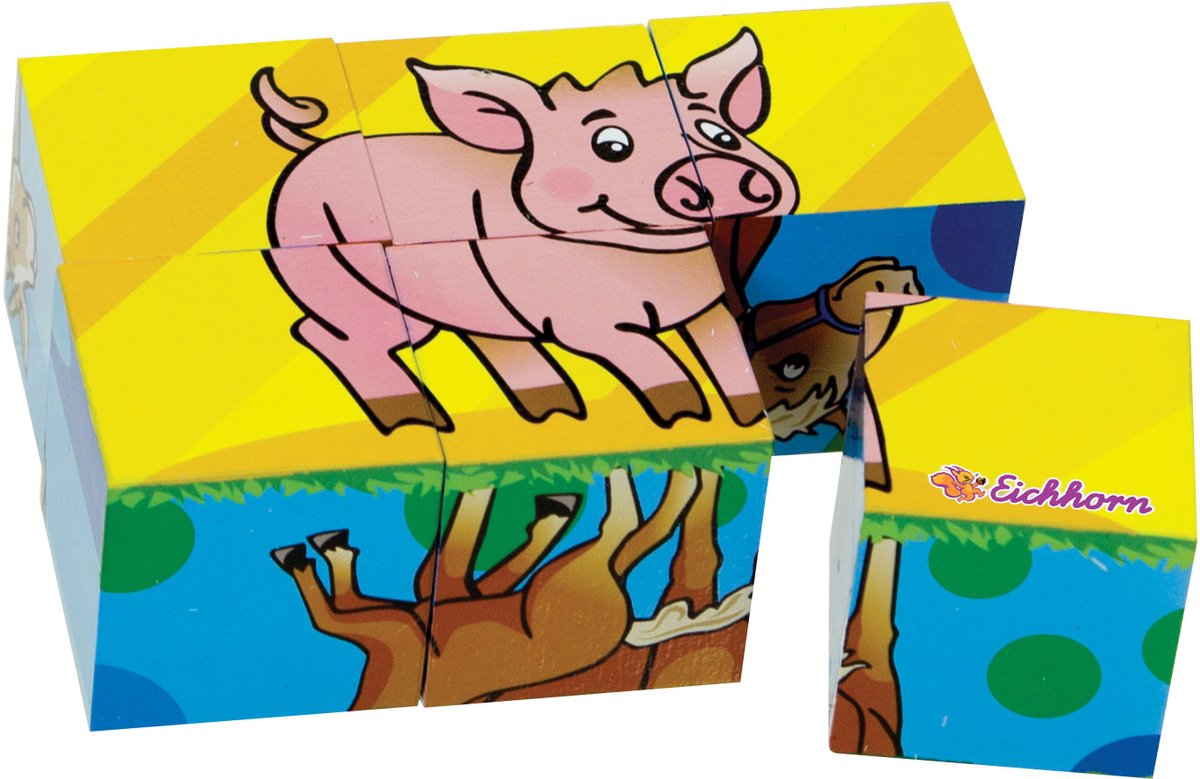 Eichhorn Blockpuzzle, 6 Teile.