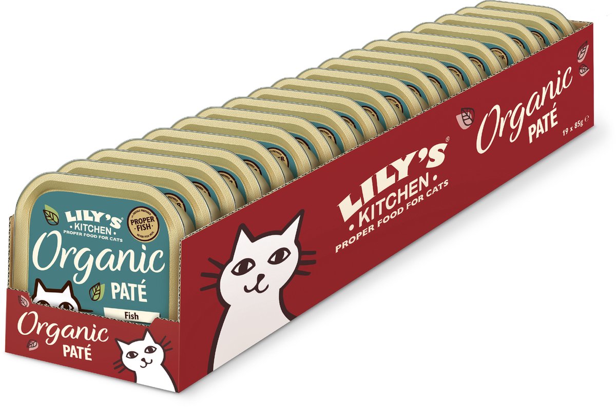 Lily's Kitchen – Katzenfutter – Nassfutter – Bio-Pastete mit Meeresfisch – 19 x 85 g