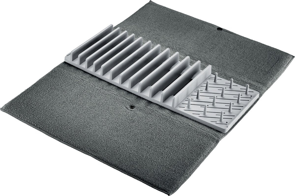 Westmark Abtropfmatte mit Geschirrhalter – hochsaugfähige Abtropfmatte mit Geschirrhalter, sehr saugfähig, maschinenwaschbar, ideal zum Abtropfen von Geschirr – 60 x 46 cm