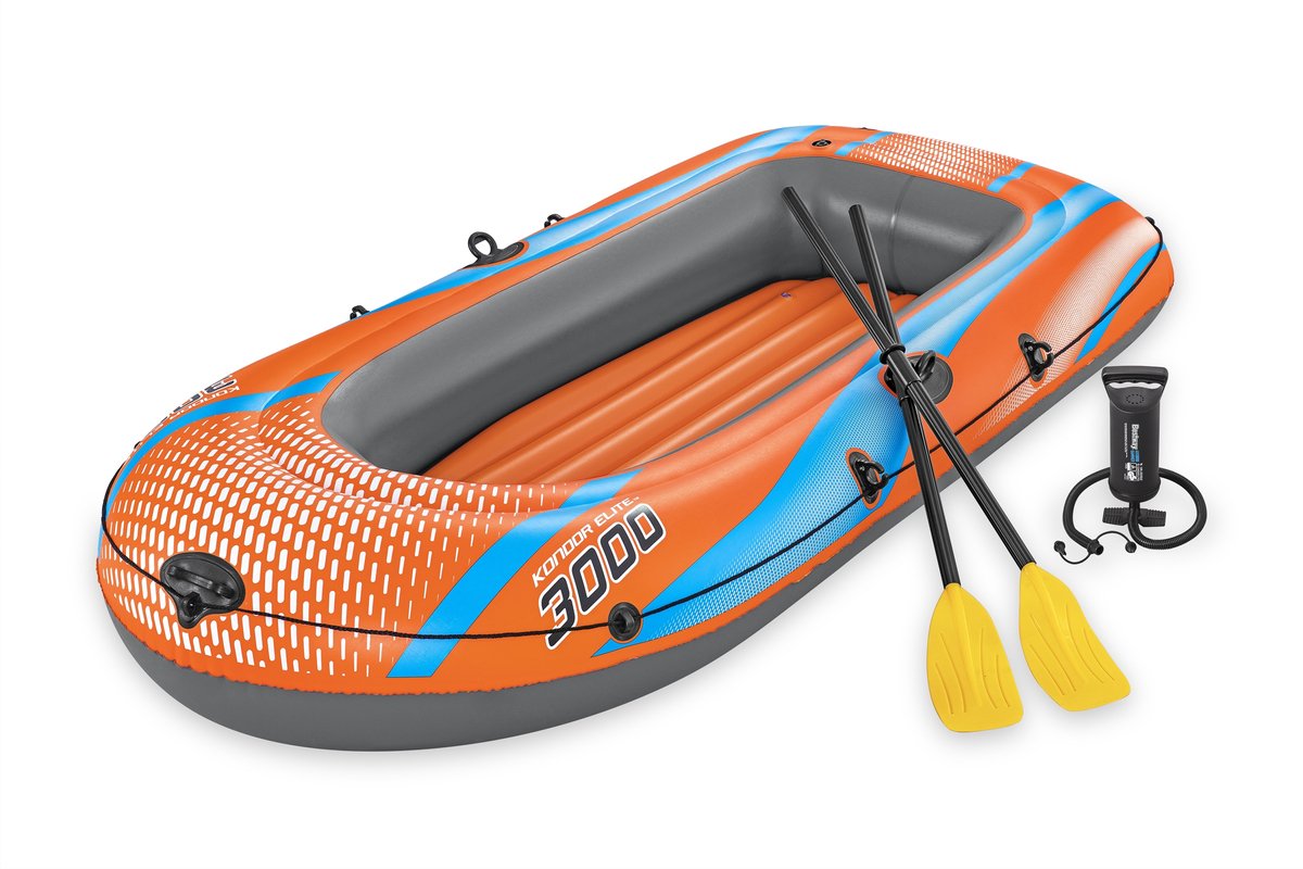 Bestway Schlauchboot 'Kondor Elite 3000' Floßset - 2 Erwachsene 1 Kind - inkl. Zubehör