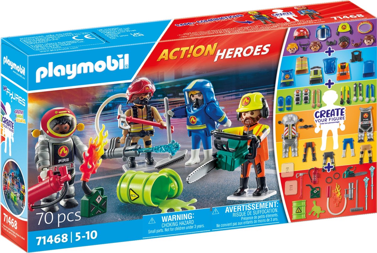 Playmobil Actionhelden, meine Figuren Feuerwehr – 71468