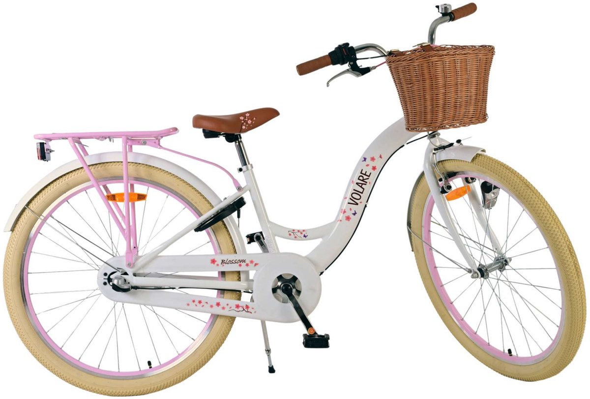 Volare Blossom Kinderfahrrad – Mädchen – 26 Zoll – Weiß – Nexus 3 Gänge