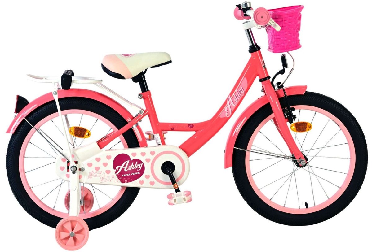Volare Ashley Kinderfahrrad Mädchen 18 Zoll Rosa Rot