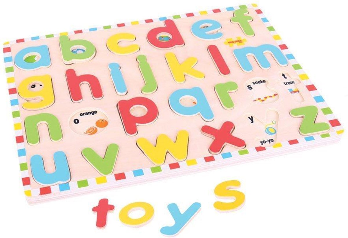 Bigjigs fügt Puzzle-Kleinbuchstaben ein.