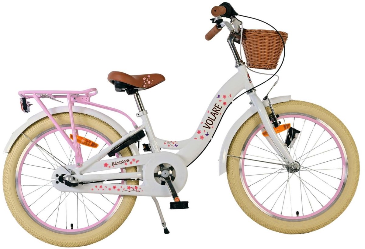 Volare Blossom Kinderfahrrad – Mädchen – 20 Zoll – Weiß – Nexus 3 Gänge
