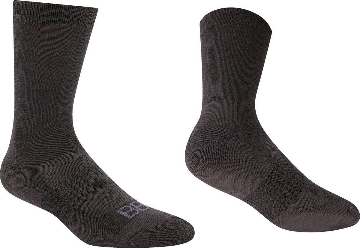Bbb cycling merino winterfeet wielrensokken – wintersokken wielrennen 18 cm– wielersokken - zwart - 44 47 – fietssokken heren en dames - bso-18
