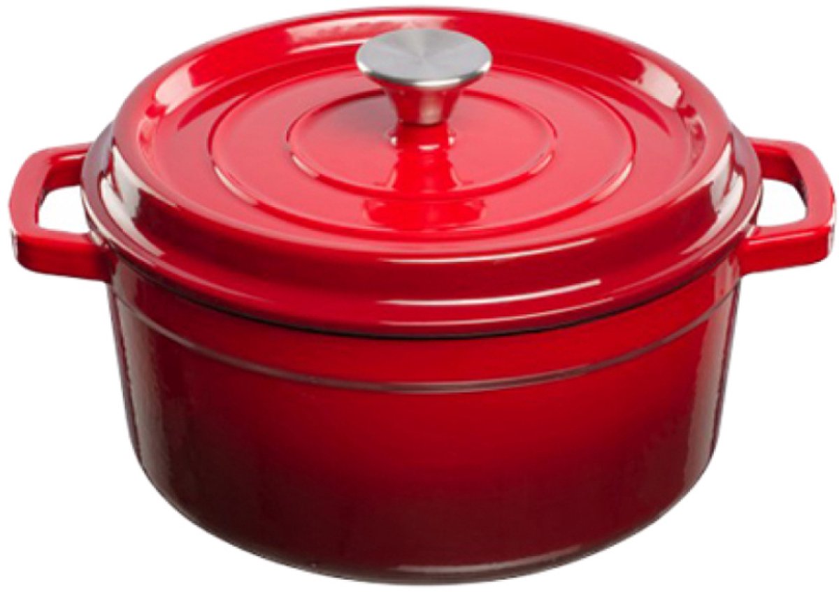 Grand Feu - Schmortopf aus emailliertem Gusseisen - 4,7 ltr. - rot