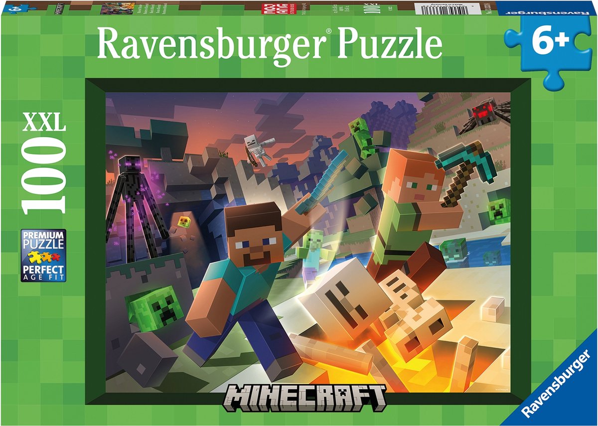 Ravensburger Puzzle Monster Minecraft – Puzzle – 100 XL-Teile