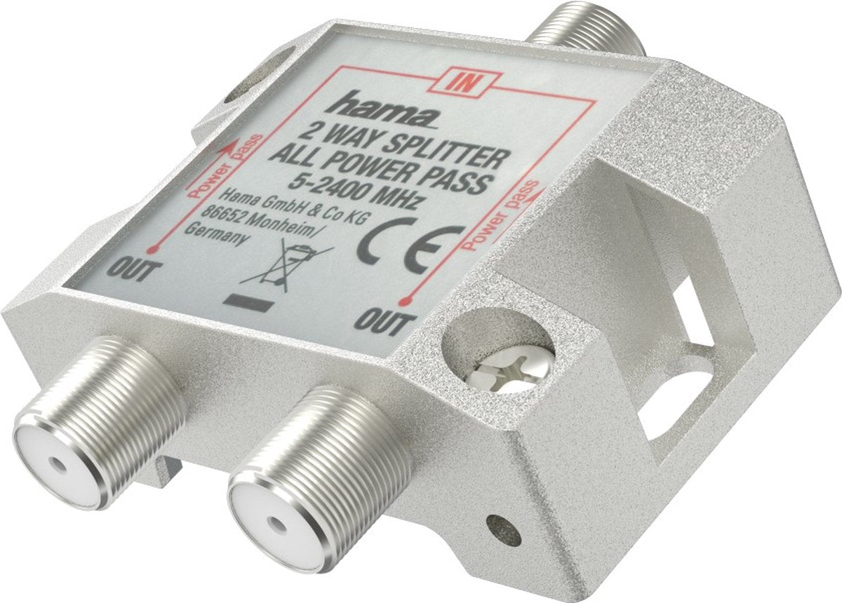 Hama 00205231, Kabelsplitter, 5 - 2400 MHz, Silber, weiblich, 20 dB, 1 Stück