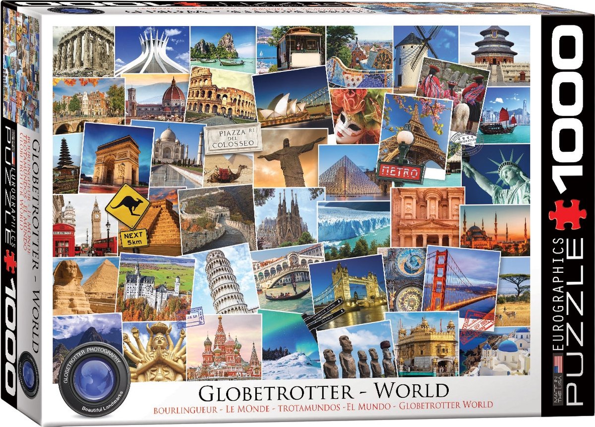 Eurographics - Weltenbummlerwelt - 1000 Teile 68×48cm (B×H) – Puzzle