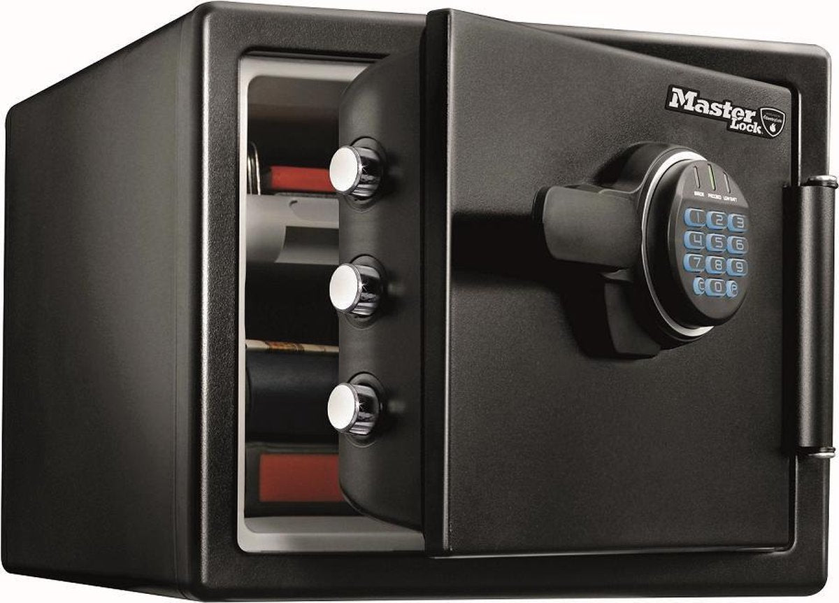 Masterlock-Tresor – feuerbeständiger Tresor – Zahlenschloss – feuerbeständiger Tresor – 34,8 x 41,5 x 49,1 cm – schwarz