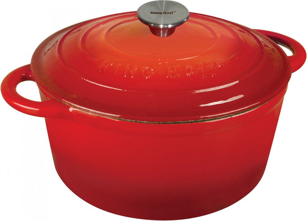 Kinghoff 1614 – Gusseisen-Bratpfanne – ø21 cm – 2,4 l – rot – Emaille