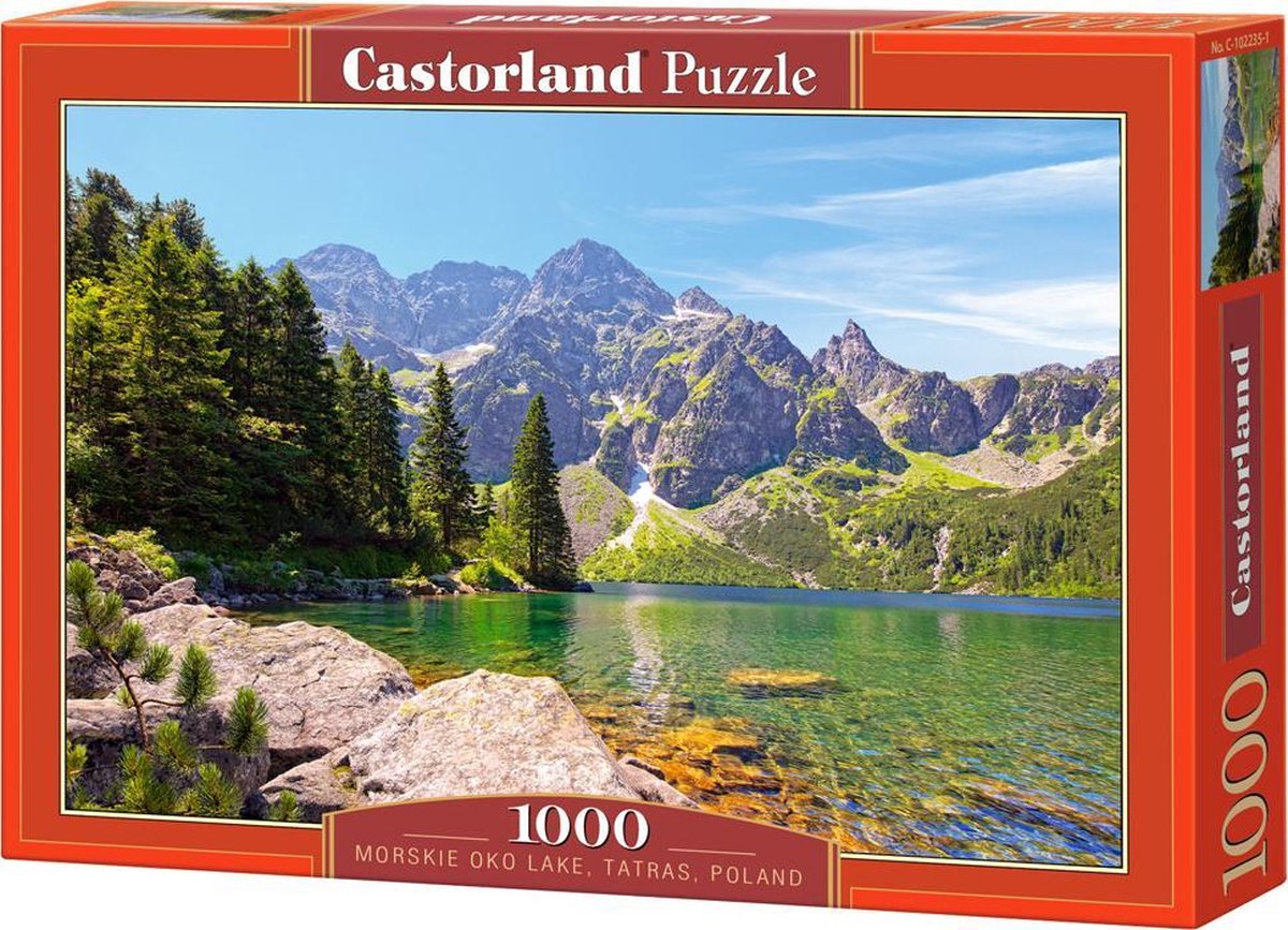 Castorland morskie oko lake, tatras, poland – puzzel – 1.000 stukjes – satijnen afwerking – perfecte pasvorm – europese kwaliteit