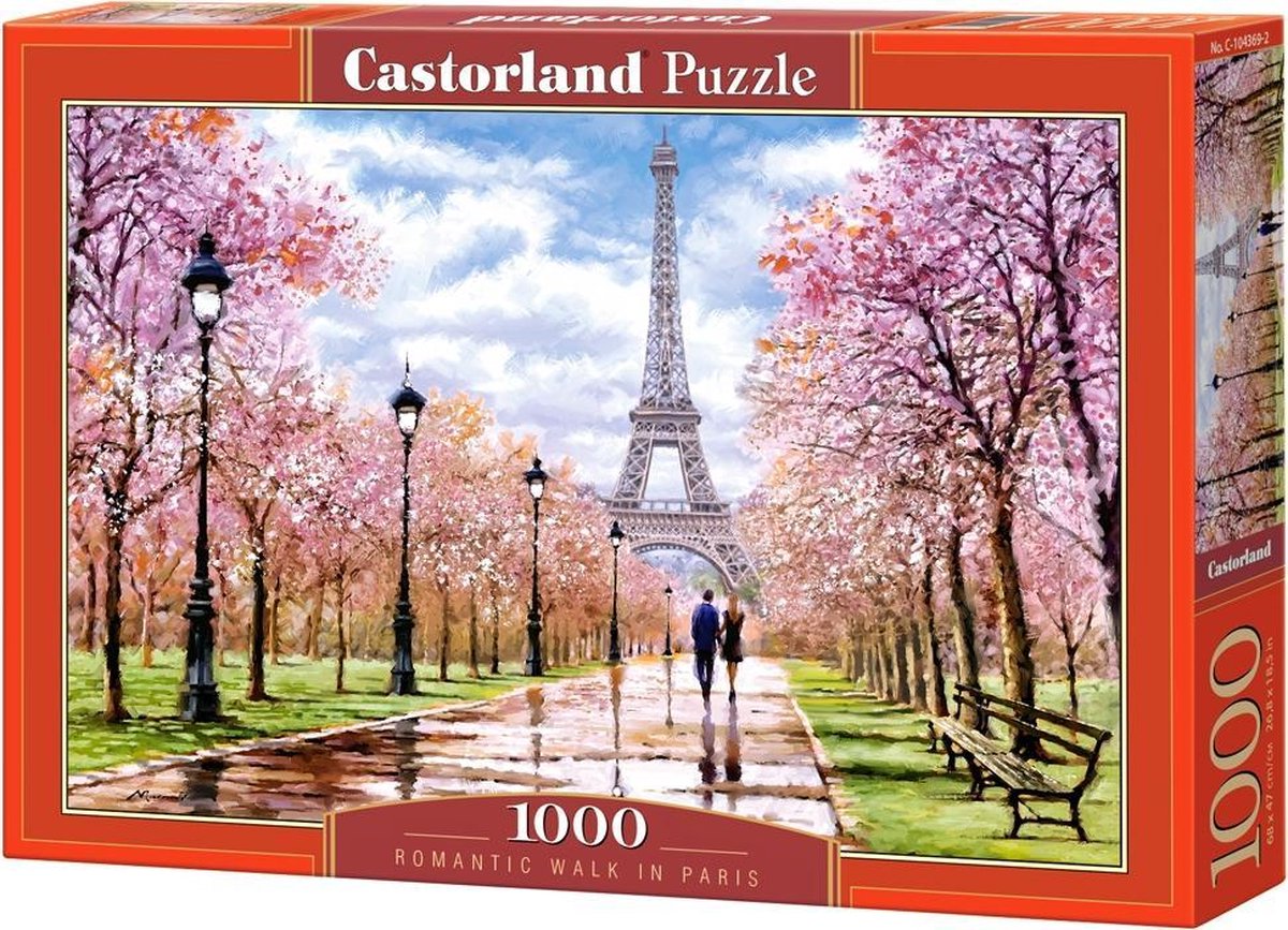 Castorland Romantischer Spaziergang in Paris – Puzzle – 1.000 Teile – Satin-Finish – perfekte Passform – europäische Qualität