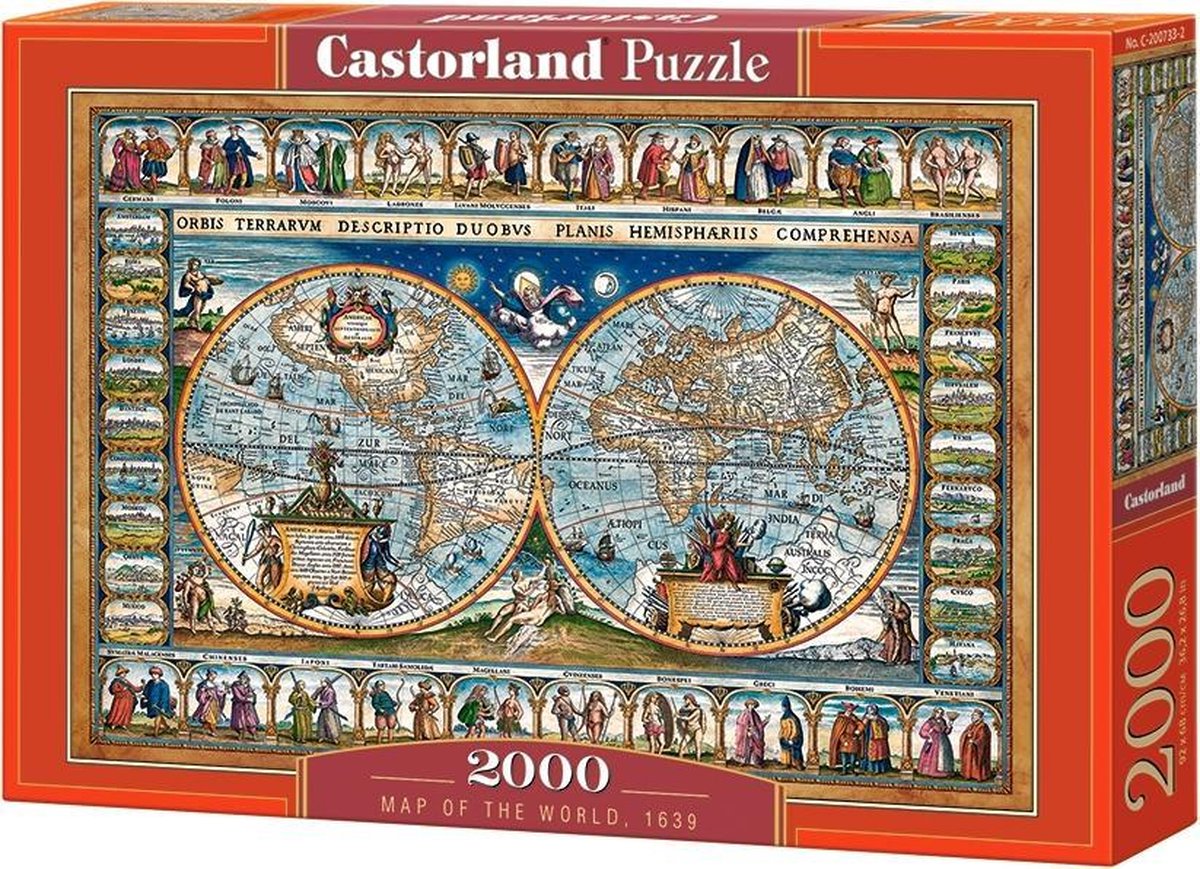Castorland-Weltkarte 1639 – Puzzle – 2.000 Teile – satiniert – perfekte Passform – europäische Qualität