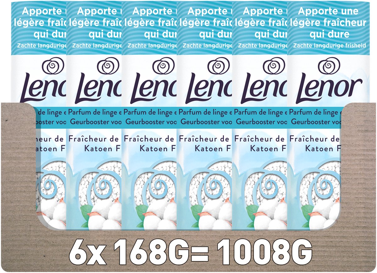 Lenor leichter Duftbooster Cotton Fresh – 6 x 168 Gramm – Waschparfüm
