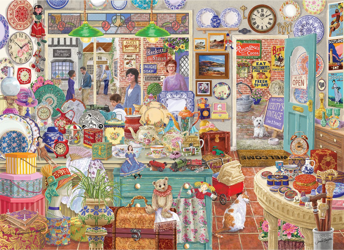 Gibsons – Verity's Vintage Shop (von Janice Daughters) – 1000 Teile 68 × 49 cm (B × H) – Puzzle für Erwachsene