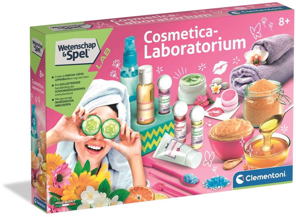 Clementoni Wissenschaftsspiel – Kosmetiklabor – Experimentierbox – Stielspielzeug