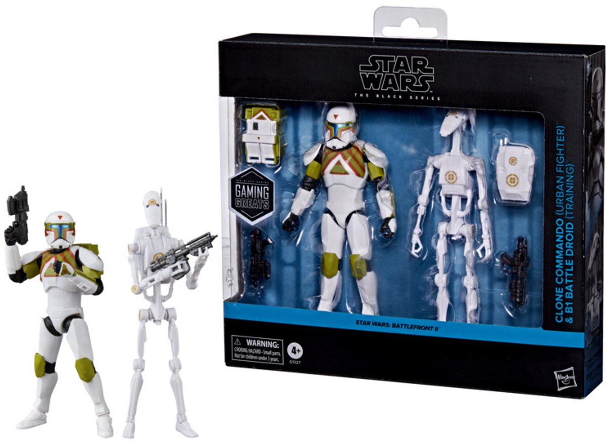 Star Wars The Black Series Clone Commando (Urban Fighter) und B1 Battle Droid (Training), : Battlefront II, Actionfiguren von 15 cm