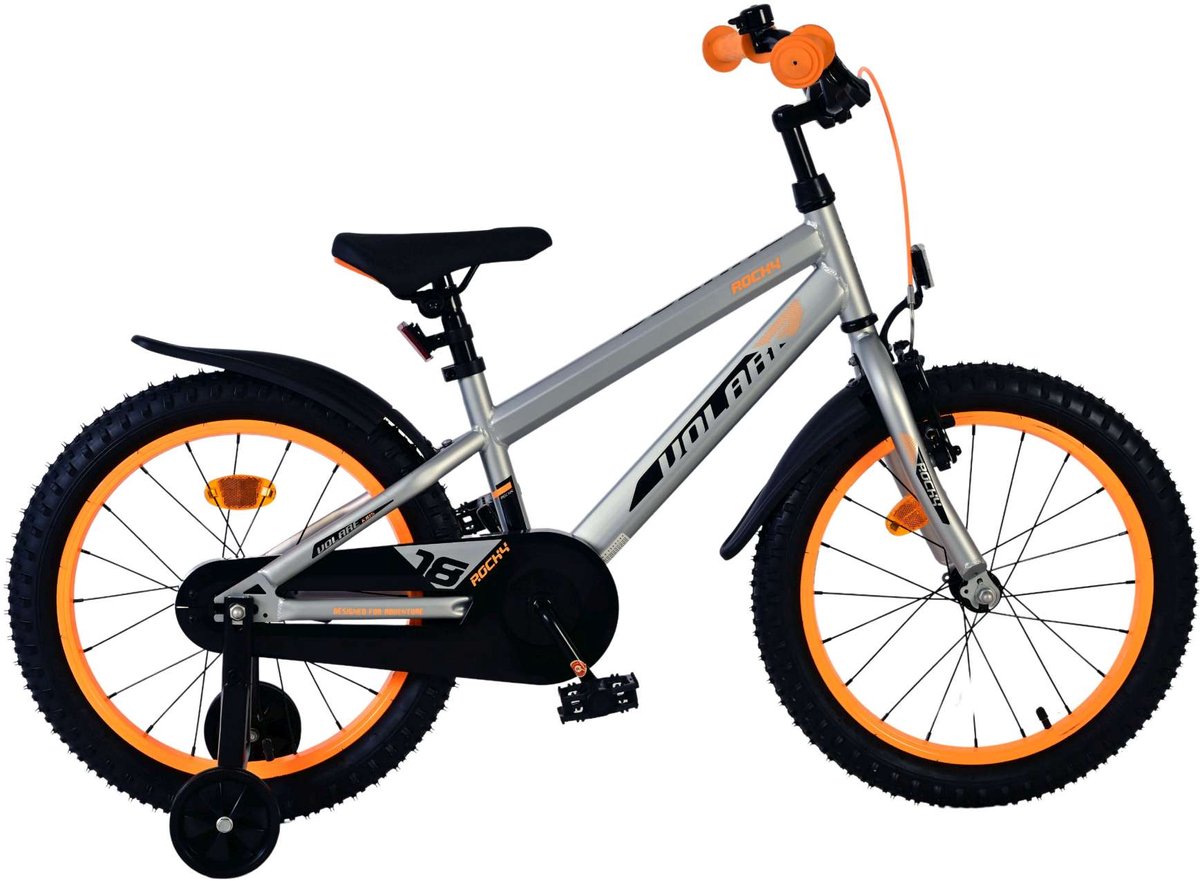 Volare Rocky Kinderfahrrad – Jungen – 18 Zoll – Grau