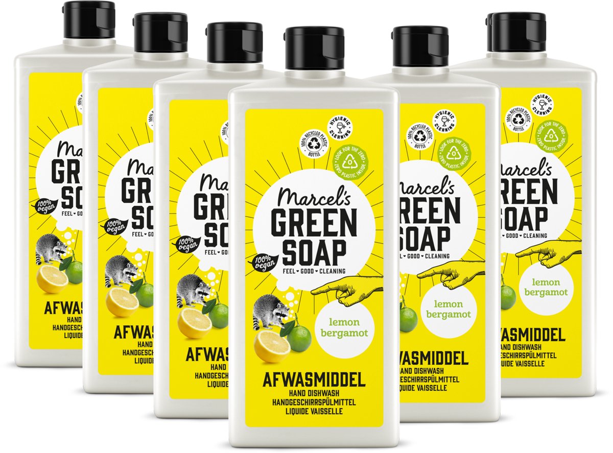 Marcel's green soap afwasmiddel - citroen bergamot - 6 x 500ml