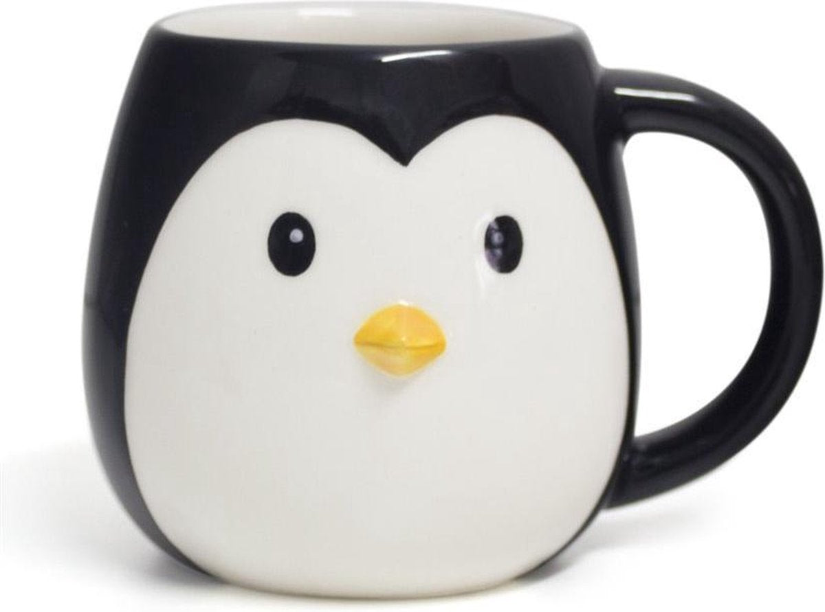 Balvi Trinkbecher Pinguin Pingo aus schwarzer Keramik