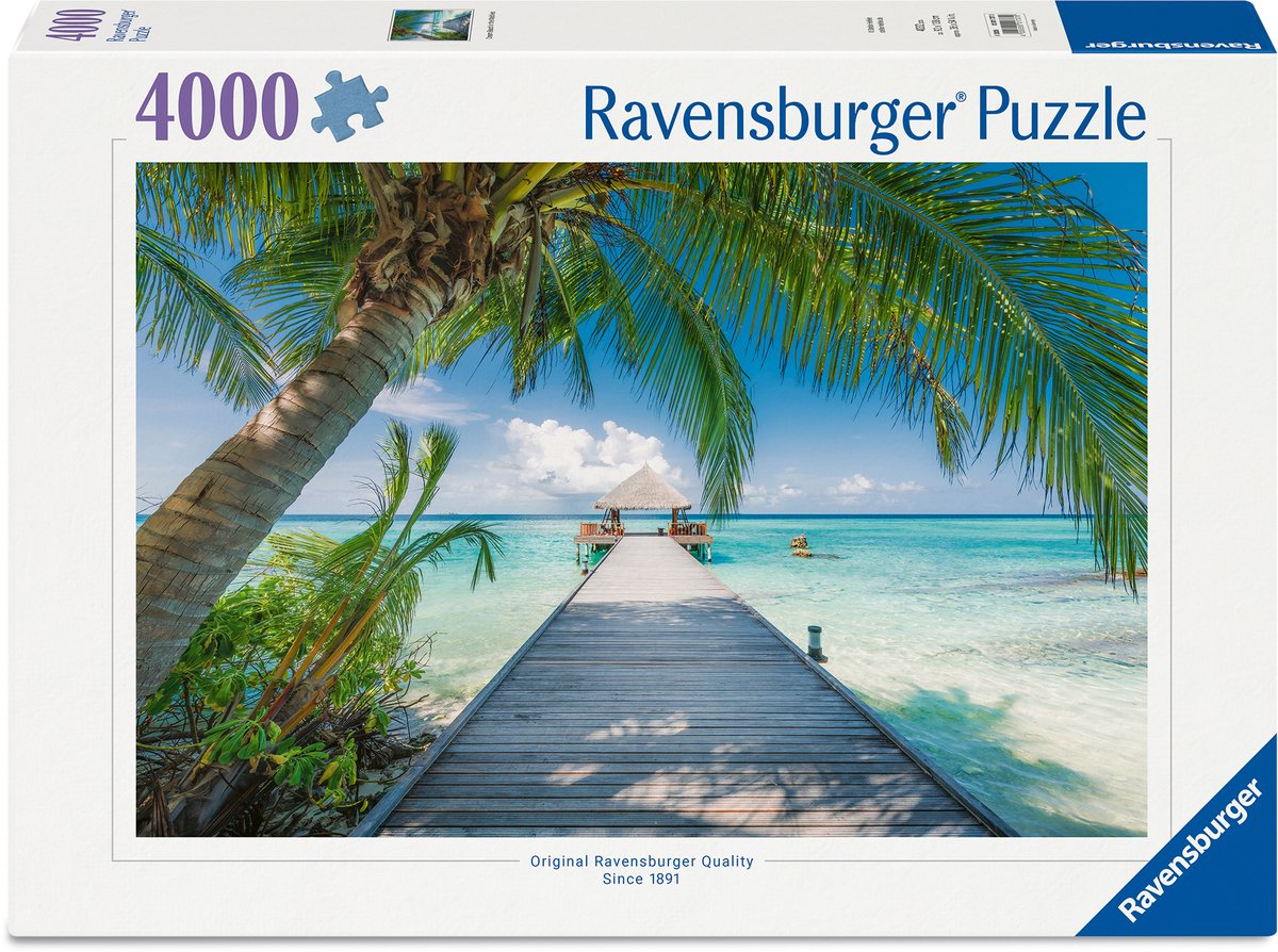 Ravensburger – droomstrand op de malediven – legpuzzel – 4000 stukjes