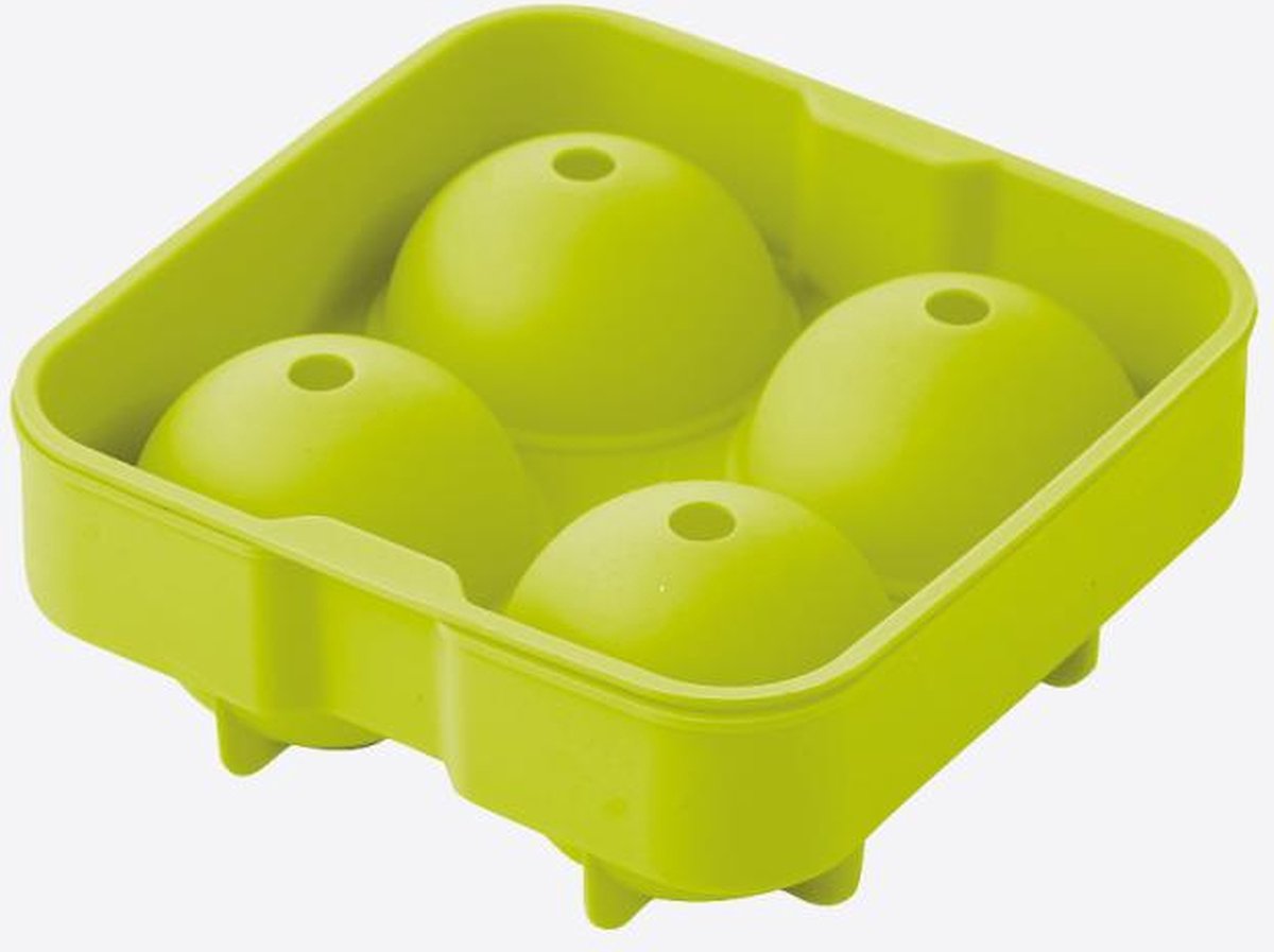 Point-Virgule -Silikon-Eiskugelform für 4 Eiskugeln - grün - ø 6cm