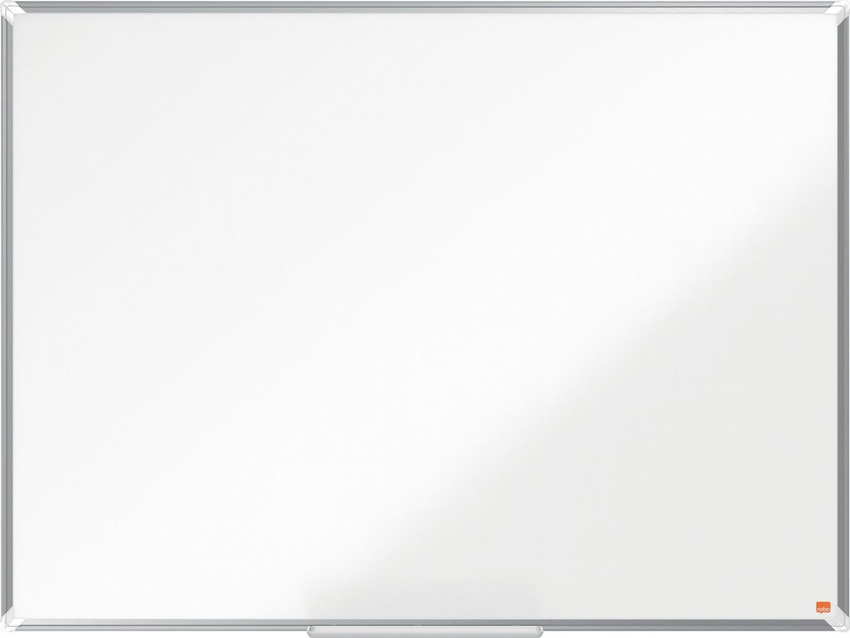Nobo Premium Plus magnetisches Whiteboard aus Emaille – mit Stiftablage – inklusive Whiteboard-Marker – 1200 x 900 mm