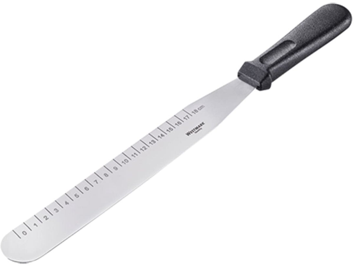 Westmark Lasurmesser, Spachtel mit Größenangabe in cm, Länge: 38,7 cm, Edelstahl Kunststoff, Silber Schwarz, 30062270