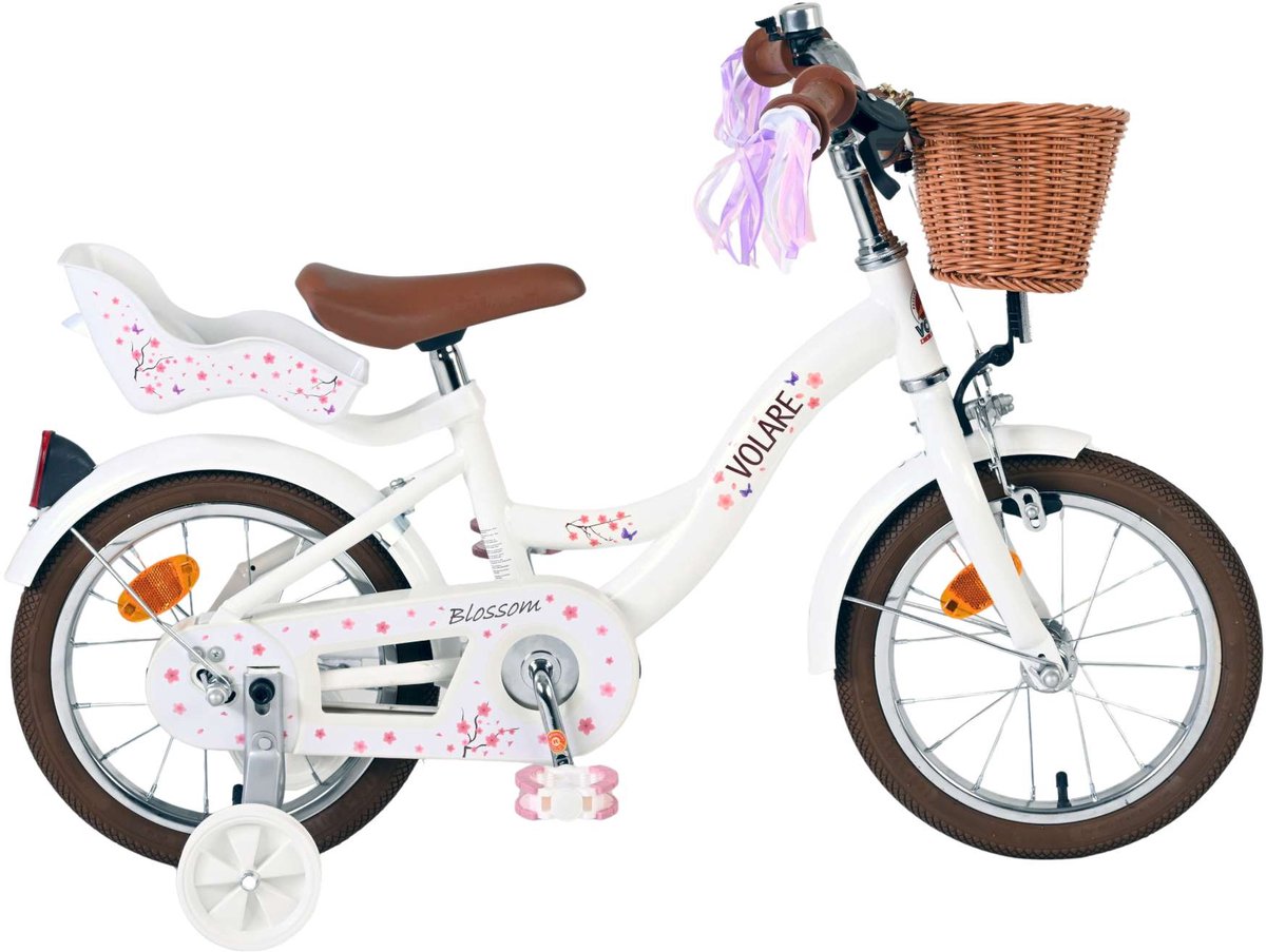 Volare Blossom Children's Bicycle - Mädchen - 14 Zoll - Weiß