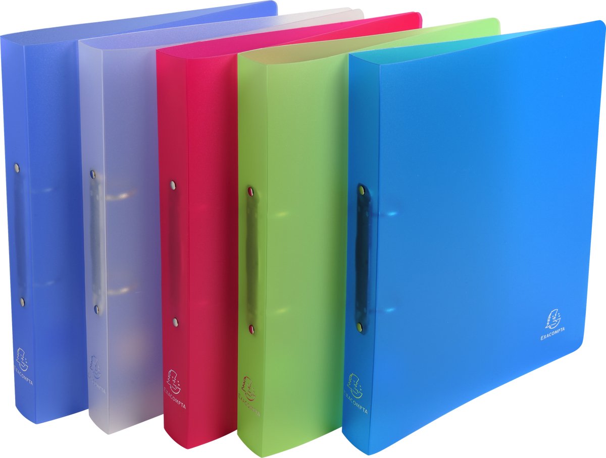 Exacompta 10x Chromaline PP-Ringbinder mit 2 Ringen à 30 mm – A4 – sortiert – 54369e