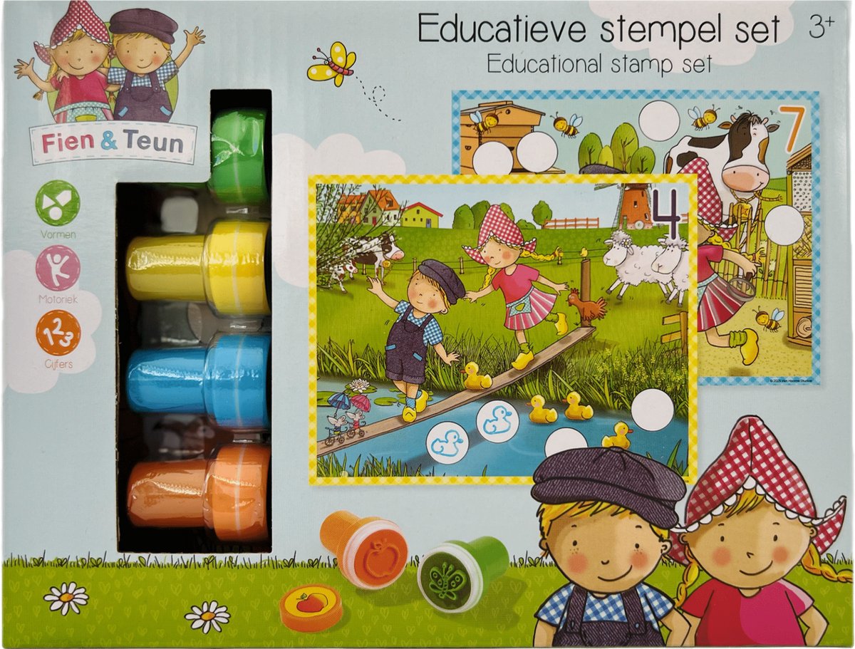 Bambolino Toys Fien und Teun pädagogisches Stempelset 14-teilig | 2 Stk