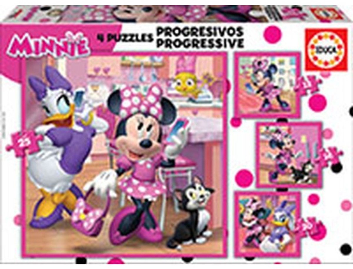 Educa Puzzle Minnie Mouse Progressive – 4-in-1-Papppuzzle.