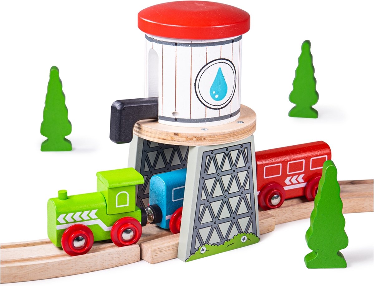 Bigjigs hölzernes Wasserturm-Eisenbahngleis – ab 3 Jahren