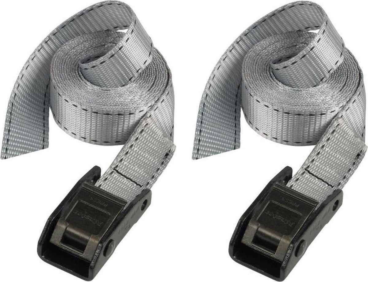 Masterlock Master Lock 3110eurdat Spanngurt mit Zamak-Klemmschnalle – 2,5 m x 25 mm – 2er-Set