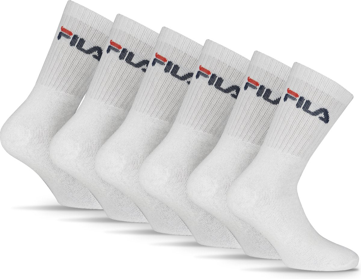 Fila – Crew-Sportsocken – 6er-Pack – Größe 39 42 – Weiß