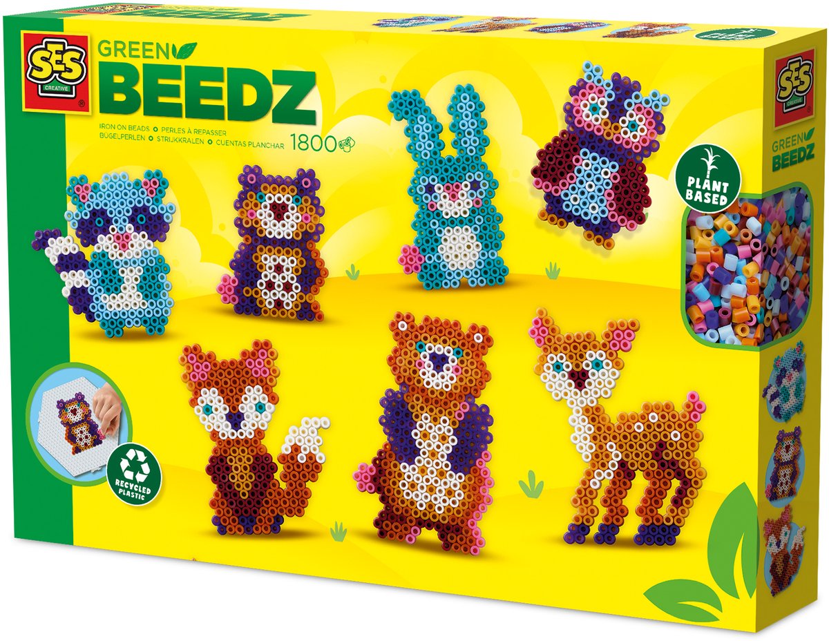 Ses creative ses green beedz – Perlenset zum Aufbügeln, Waldtiere