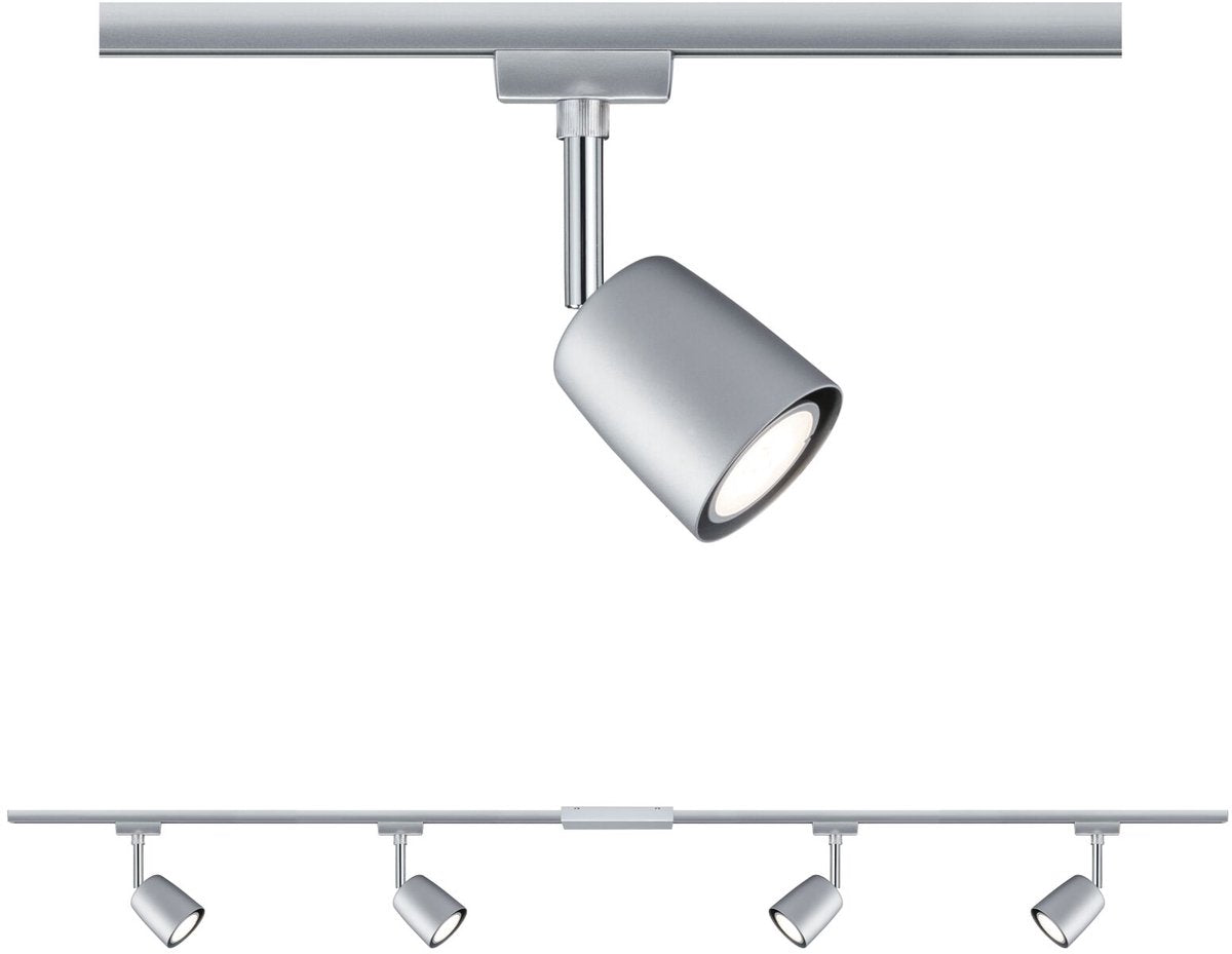 Paulmann Urail Rail Spot Cover Starterset GU10 max. 4x10W dimmbar 230V Chrom matt, Chrom