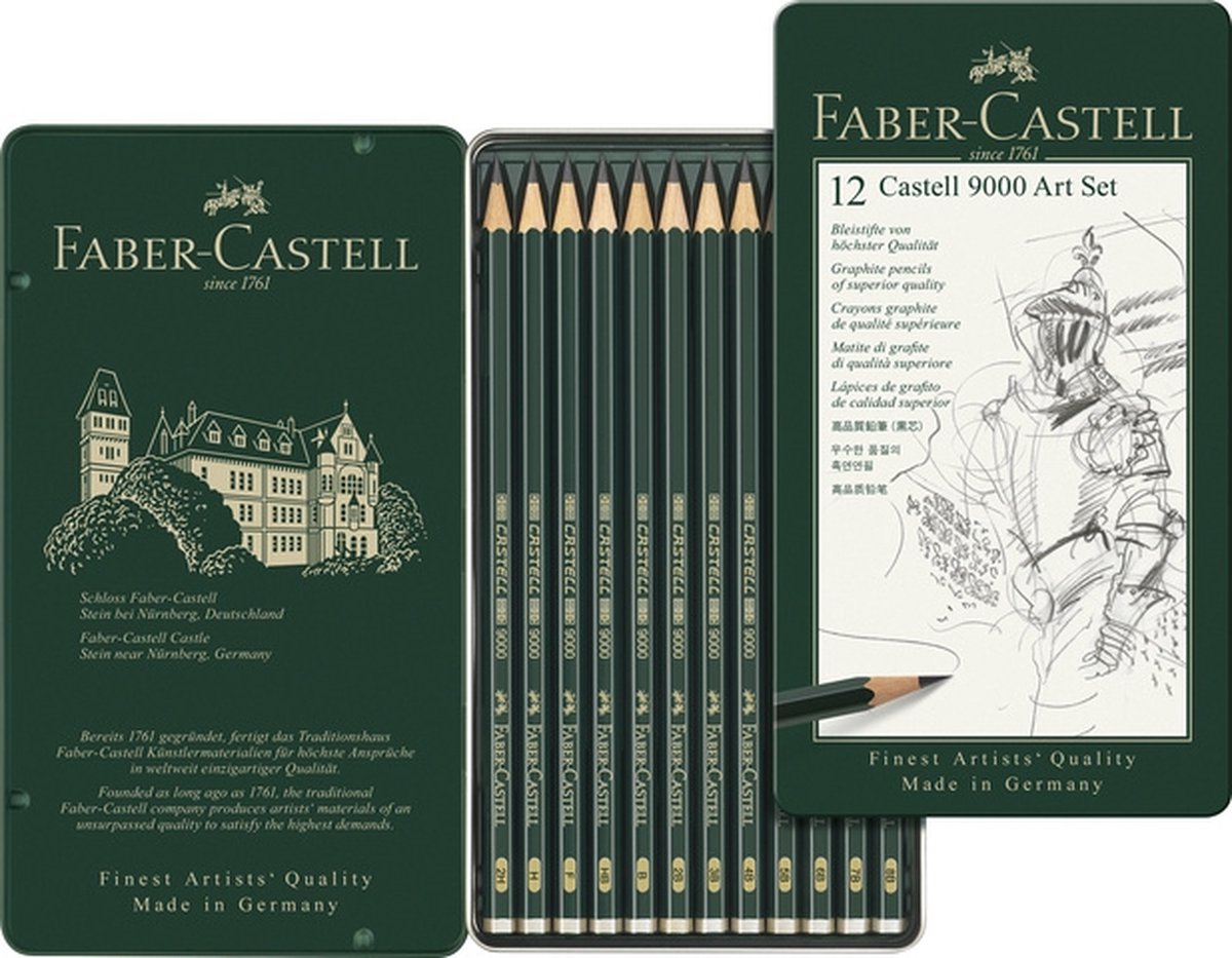 Faber-Castell Graphitstifte-Set – Serie 9000 – 12 Härten – FC-119065