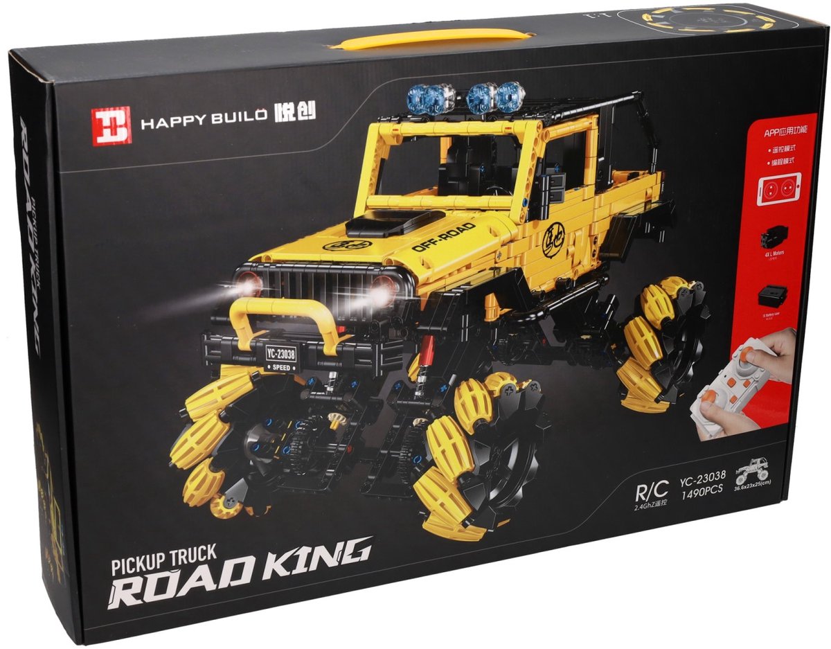 Rc Happy Build steuerbare Bausteine-Set, Pickup-Truck – 1490 Stück.