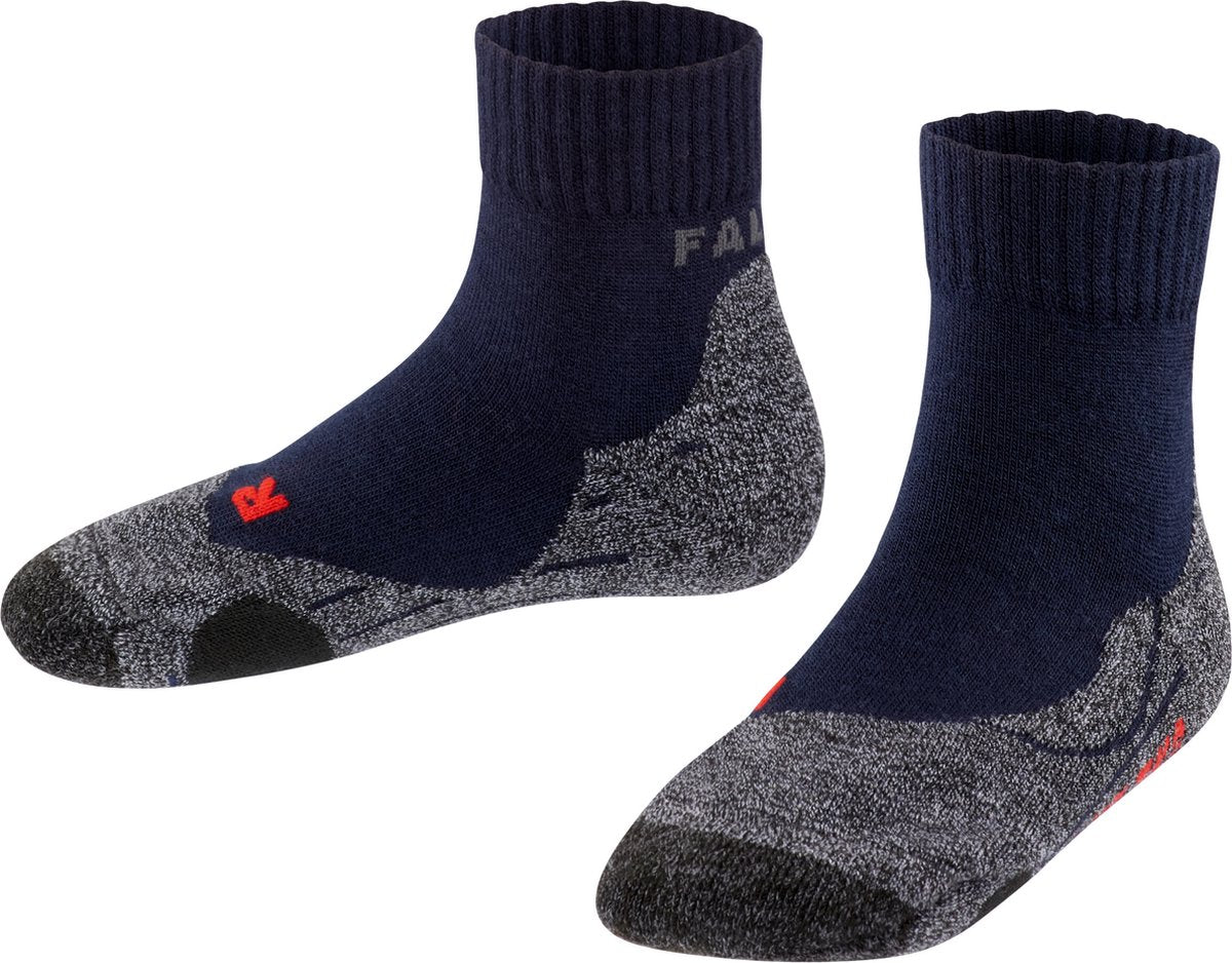 Falke TK2 kurze Anti-Blasen Wandersocken aus dickem Woll-Funktionsmaterial Kinder blau - Größe 31-34