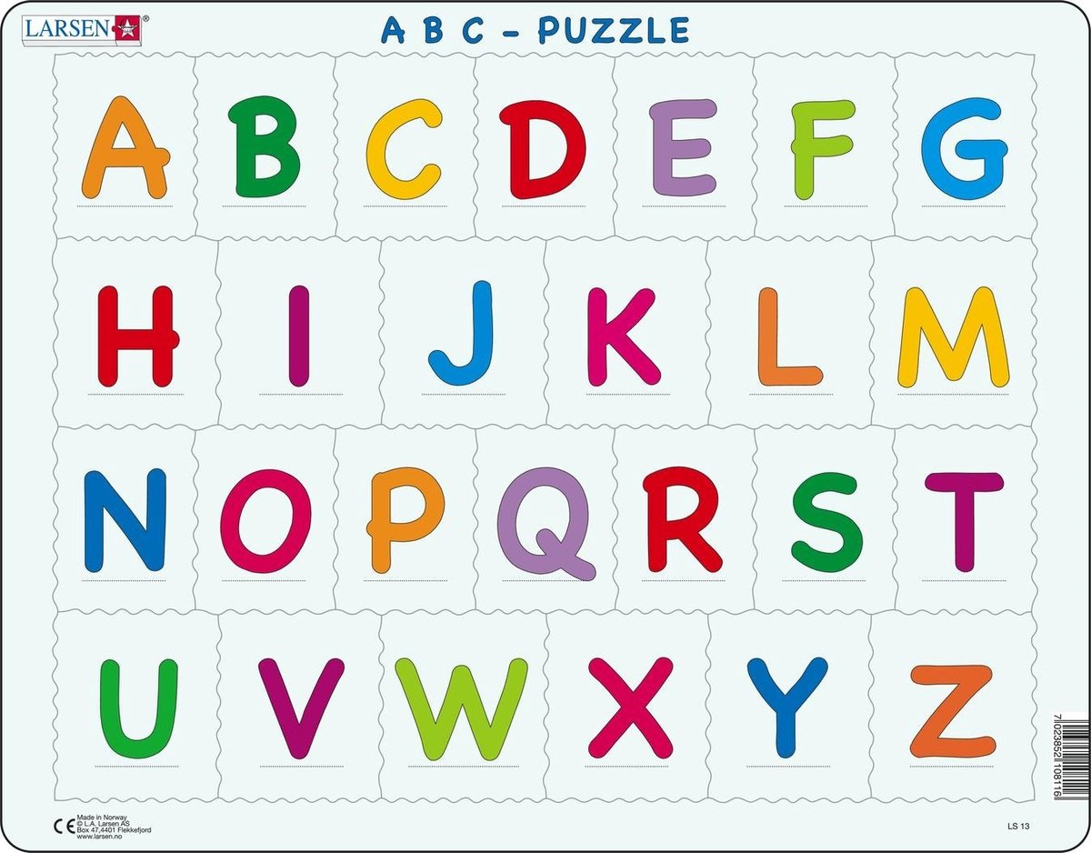 Selecta Larsen-Puzzle zum Erlernen des Alphabetlesens, 26 Teile.