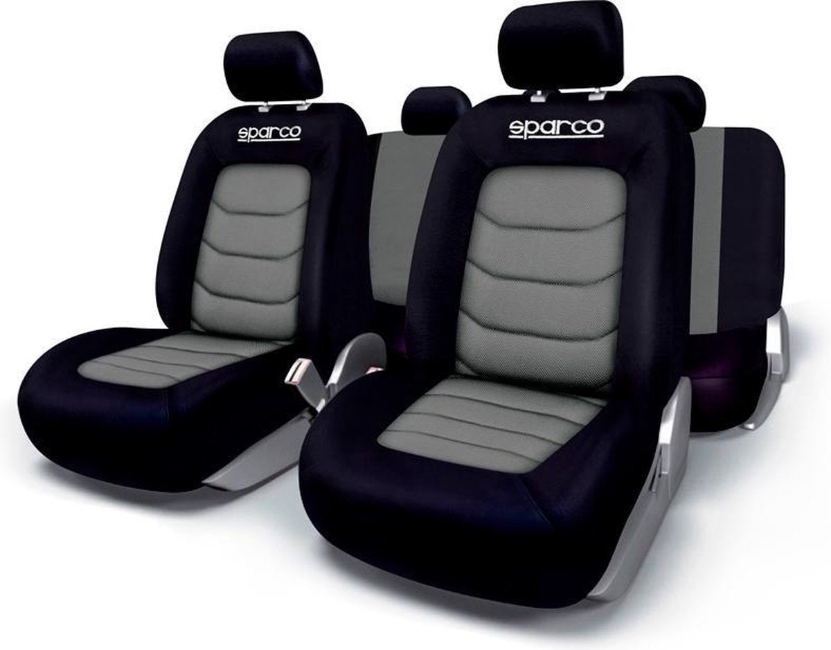 Sparco Sitzbezug-Set schwarz grau (11-teilig) (auch für Seitenairbags geeignet)