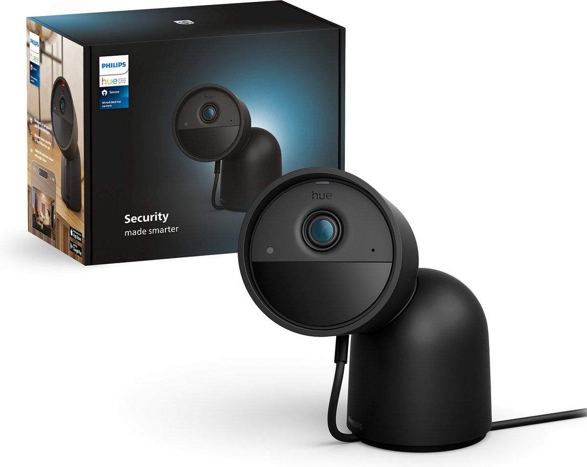 Philips hue secure camera - desktop beveiligingscamera - zwart