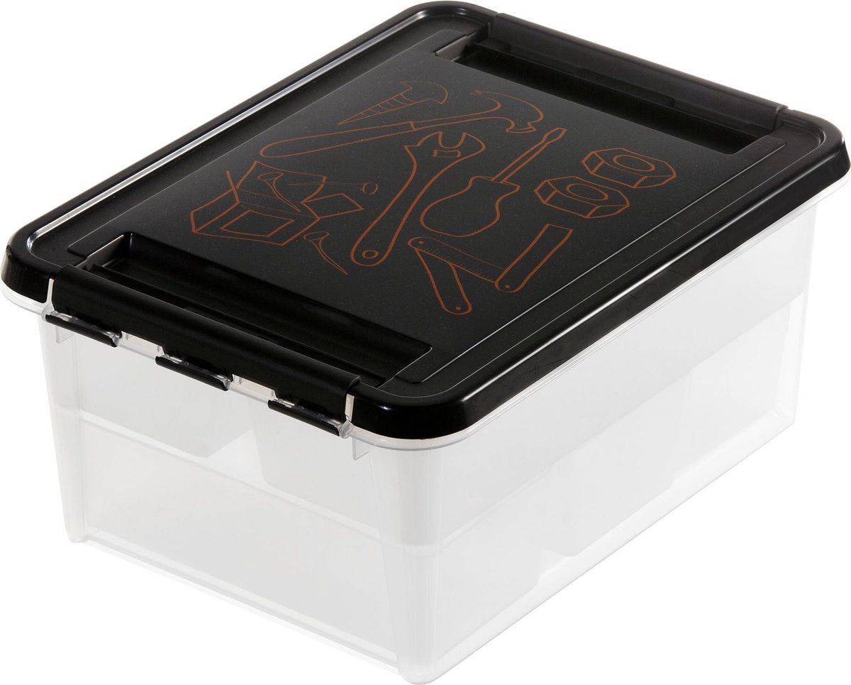 Smartstore - deco 15 opbergbox 14 liter voor gereedschap - polypropyleen - zwart