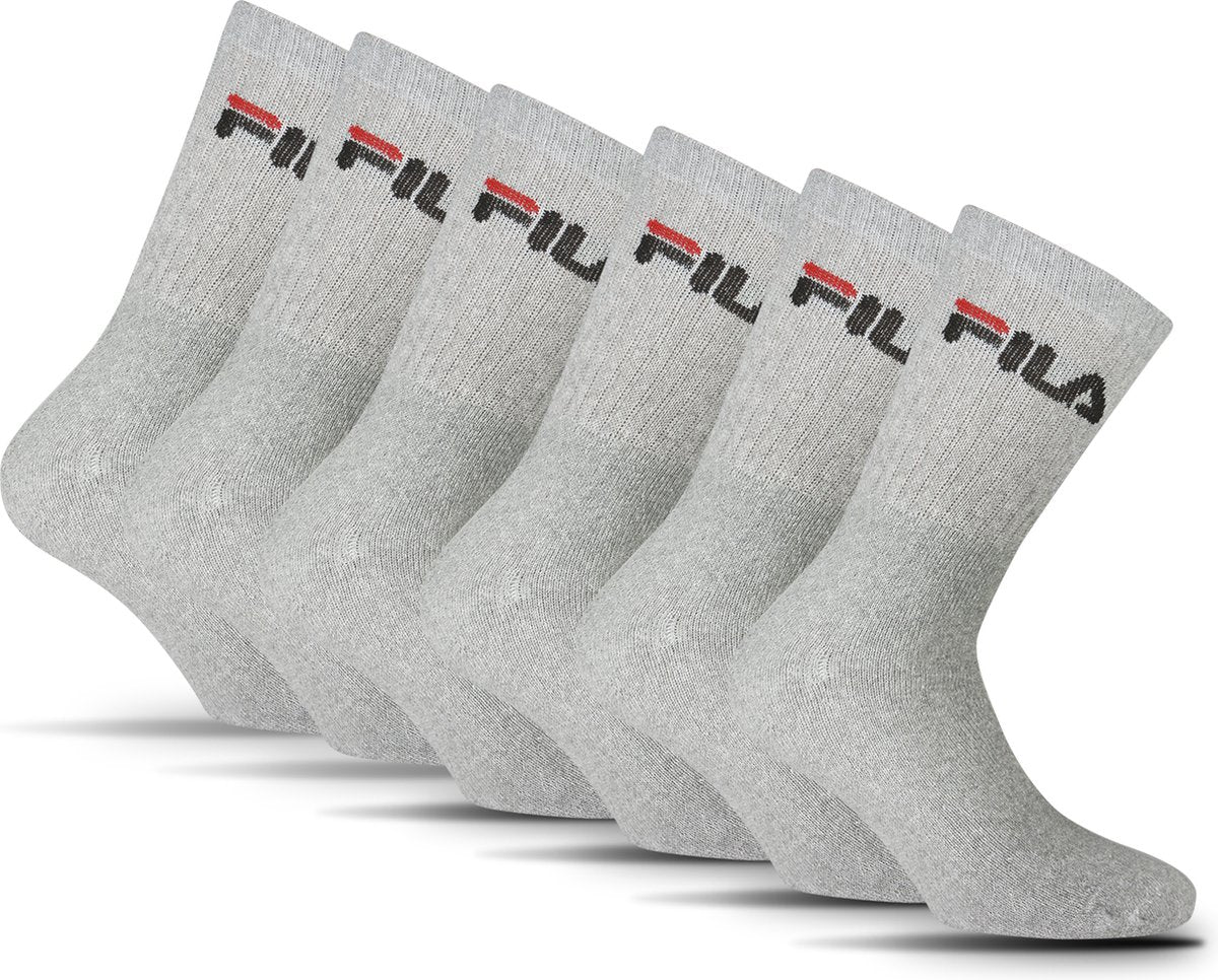 Fila Crew Sportsocken – Größe 43 46 – 6er-Pack – Grau